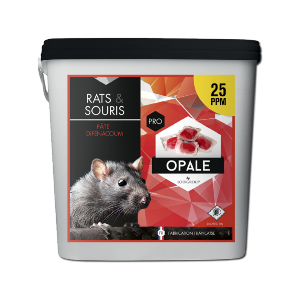 Raticide OPALE PÂTE DIFENACOUM 25PPM (rouge)