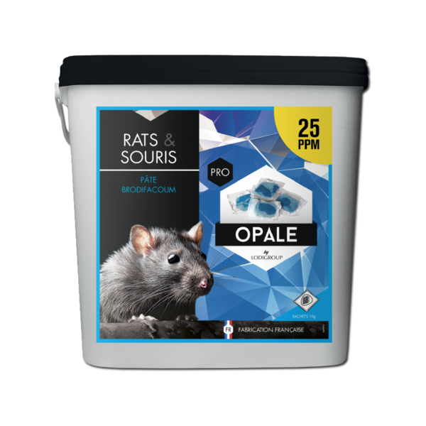 Raticide OPALE PATE BORDIFACOUM 25 PPM (bleu)